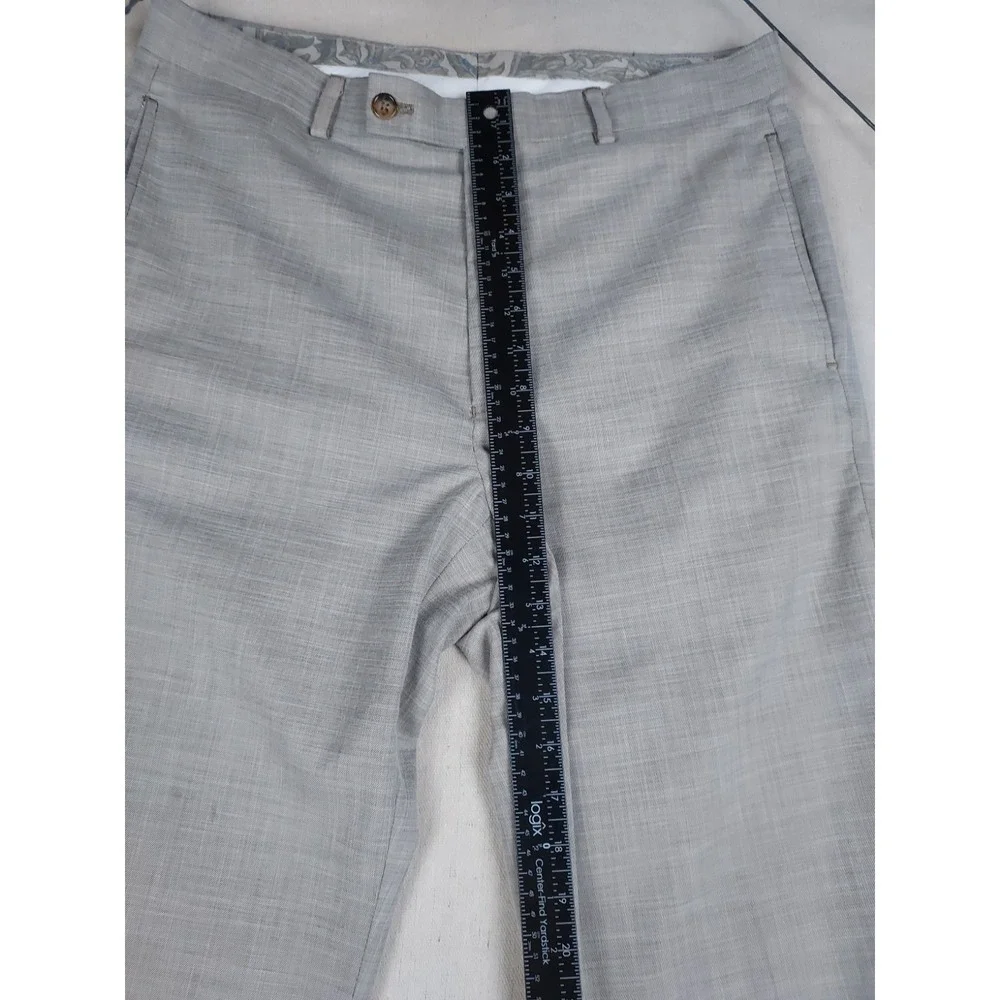 Lauren Ralph Lauren Mens 32x32 Gray Flat Front Stretch Dress Pants Career Slacks